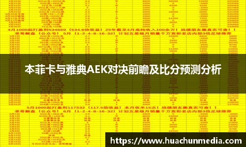 本菲卡与雅典AEK对决前瞻及比分预测分析